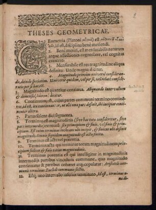 Theses Geometricae.