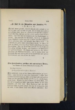 Eine Correspondenz zwischen mir und meinem Vetter,