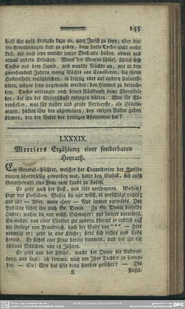 LXXXIX. Merciers Erzählung einer sonderbaren Heyrath