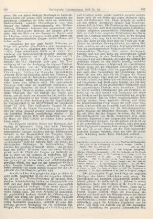 422-424 [Rezension] Nolloth, Charles Frederick, The Fourth Evangelist. His place in the development of religious thought