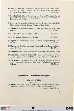 Aquarelle - Handzeichnungen (Nr. 59-89)