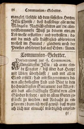 Communion-Gebetter. - Ablaß-Gebetter.