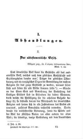 225-304 "Das alttestamentliche Gesetz"