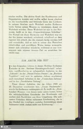 Zur "Kritik Der Zeit"