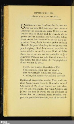 Zweites Kapitel. Träger Der Geschichte