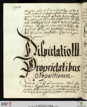 Disputatio III: Proprietatibús Propositionúm