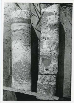 Freital-Zauckerode. Paul-Berndt-Grube (ehemaliger Königin-Carola-Schacht). Bohrung F 7. Teufe (Tiefe im Bergwerk) 201,10-207,05. Konglomerat mit großen Pt Geröllen