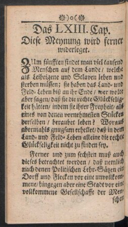 Das LXIII. Cap. Diese Meynung wird ferner widerleget