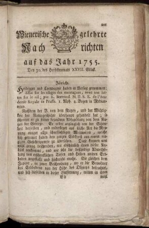 Den 30. des Herbstmonats. XXVII. Stück.