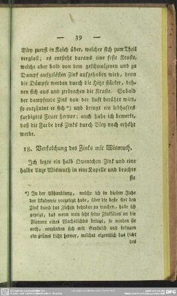 18. Verkalchung des Zinks mit Wismuth
