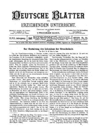 Zur Gestaltung des Lehrplans der Grundschule