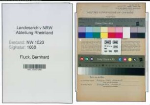 Entnazifizierung Bernhard Fluck , geb. 11.09.1912 (Baecker)