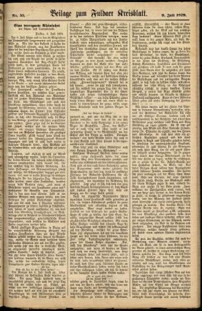 Zweite Ausgabe vom Mittwoch, den 09. Juli 1879.