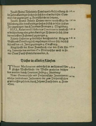 Bücher in allerley Künsten.
