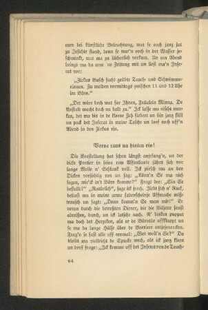 Vorne raus un hinten rin!