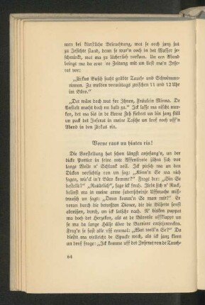 Vorne raus un hinten rin!