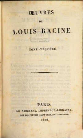 Oeuvres de Louis Racine. 5