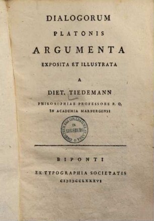 Dialogorum Platonis Argumenta