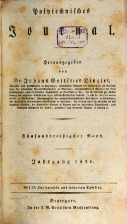 Polytechnisches Journal. 35. 1830