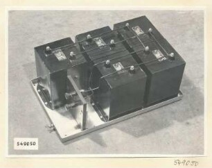 Fernsehsender Bild und Ton, Einschub 5 mit Kondensatoren, Draufsicht, Foto 1954