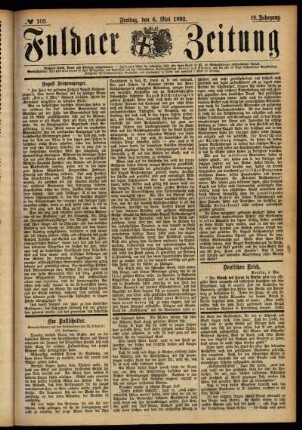 Ausgabe vom Freitag, den 06. Mai 1892.