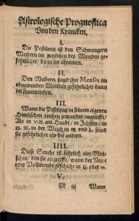 Astrologische Prognostica Von den Krancken.