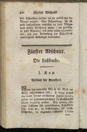Fünfter Abschnitt. Die Lustseuche.