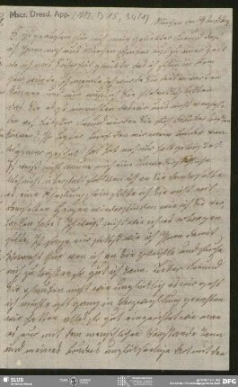 Eigenh. Brief von Sophie Bernhardi an August Wilhelm von Schlegel, München, 14.03.1805