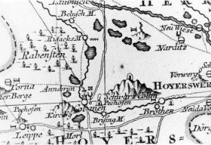 Hoyerswerda-Schwarzkollm. Oberlausitzkarte, Schenk, 1759