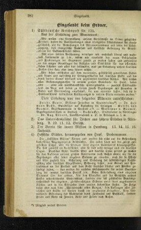 Eingesandt beim Ordner
