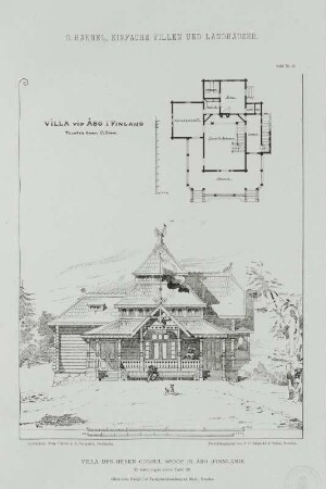 Villa des Herrn Consul Spoof in Abo (Finnland), Tafel 27 (Grund- und Aufriß)