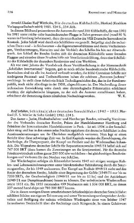 Stödter, Rolf :: Schicksalsjahre deutscher Seeschiffahrt 1945 - 1955 : Herford, Mittler, 1982