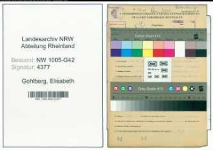 Entnazifizierung Elisabeth Gohlberg , geb. 22.09.1902 ()