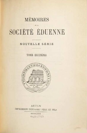 Mémoires. 8, 8. 1879