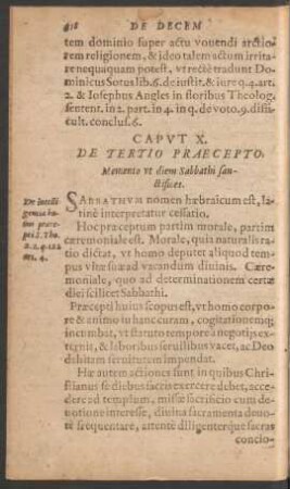 Caput X. De Tertio Praecepto.
