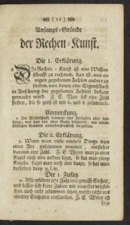 Anfangs-Gründe der Rechen-Kunst