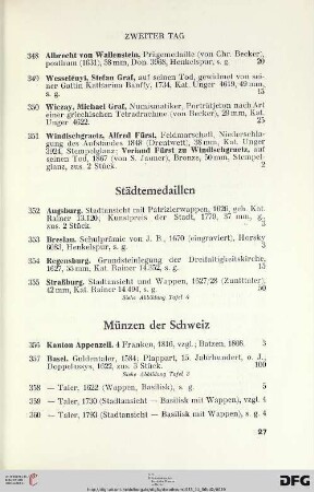 Städtemedaillen (Nr. 352-355)