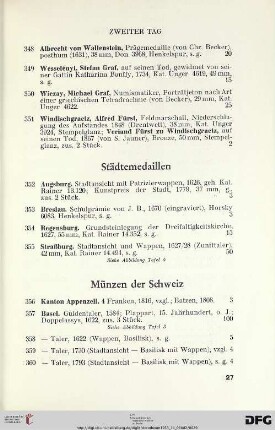 Städtemedaillen (Nr. 352-355)