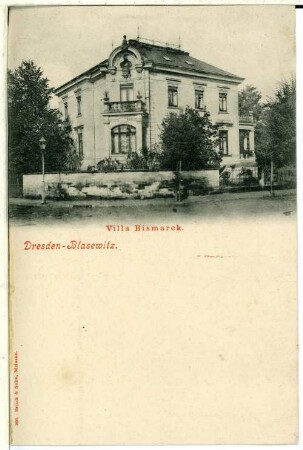 Dresden-Blasewitz. Villa Bismarck, Regerstraße 24/Ecke Wägnerstraße. Straßenansicht