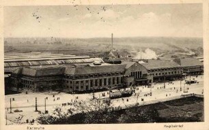 Postkartenalbum. "Karlsruhe Hauptbahnhof". Hauptbahnhof