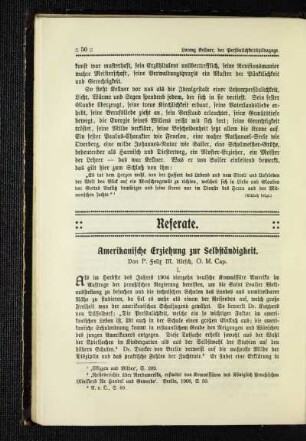 Amerikanische Erziehung zur Selbständigkeit