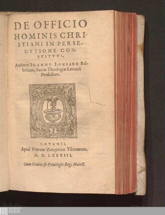 De Officio Hominis Christiani In Persecvtione Constitvti