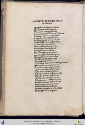 Philippus Gundelius, Patavien. Lectori.