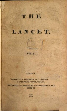 The lancet, 1. 1823