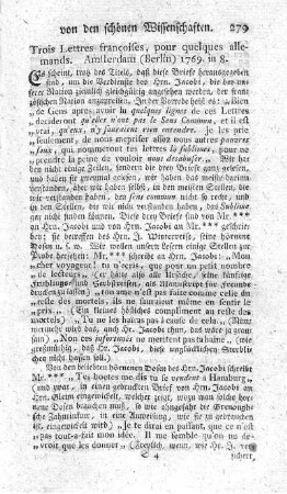 Trois lettres françoises, pour quelques allemands.