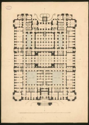 Reichstag, Berlin Zweiter Wettbewerb: Grundriss KG