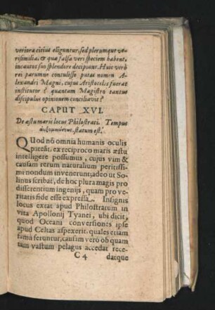Caput XVI. De aestemaris locus Philostrati, Tempus ... statum est.