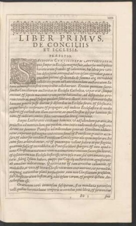 Liber Primus, De Conciliis Et Ecclesia.