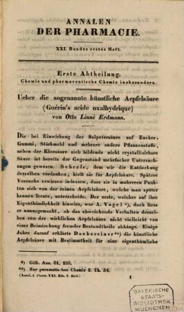 Annalen der Pharmacie. 21, 21. 1837