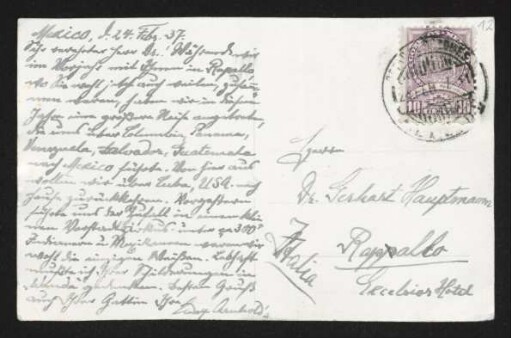 Brief von Adolf Arnhold an Gerhart Hauptmann
